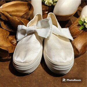 Kate Spade ked’s satin bow slip on sneakers 9.5